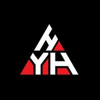 design del logo della lettera triangolare hyh con forma triangolare. monogramma di design del logo del triangolo hyh. modello di logo vettoriale triangolo hyh con colore rosso. hyh logo triangolare logo semplice, elegante e lussuoso.