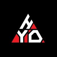 design del logo della lettera del triangolo hyo con forma triangolare. monogramma del design del logo del triangolo hyo. modello di logo vettoriale triangolo hyo con colore rosso. logo triangolare hyo logo semplice, elegante e lussuoso.