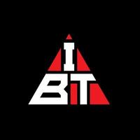 design del logo della lettera triangolare ibt con forma triangolare. ibt triangolo logo design monogramma. modello di logo vettoriale triangolo ibt con colore rosso. ibt logo triangolare logo semplice, elegante e lussuoso.