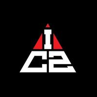 design del logo della lettera del triangolo icz con forma triangolare. icz triangolo logo design monogramma. modello di logo vettoriale triangolo icz con colore rosso. logo triangolare icz logo semplice, elegante e lussuoso.