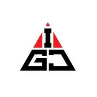 design del logo della lettera del triangolo igj con forma triangolare. igj triangolo logo design monogramma. modello di logo vettoriale triangolo igj con colore rosso. igj logo triangolare logo semplice, elegante e lussuoso.