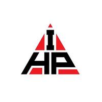 design del logo della lettera triangolare ihp con forma triangolare. monogramma di design del logo del triangolo ihp. modello di logo vettoriale triangolo ihp con colore rosso. logo triangolare ihp logo semplice, elegante e lussuoso.