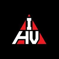 design del logo della lettera del triangolo ihv con forma triangolare. monogramma di design del logo del triangolo ihv. modello di logo vettoriale triangolo ihv con colore rosso. logo triangolare ihv logo semplice, elegante e lussuoso.
