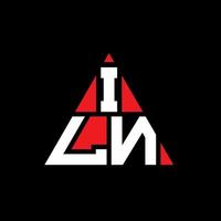 iln triangolo lettera logo design con forma triangolare. iln triangolo logo design monogramma. modello di logo vettoriale triangolo iln con colore rosso. iln logo triangolare logo semplice, elegante e lussuoso.