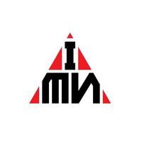 design del logo della lettera triangolare imn con forma triangolare. monogramma di design del logo del triangolo imn. modello di logo vettoriale triangolo imn con colore rosso. imn logo triangolare logo semplice, elegante e lussuoso.