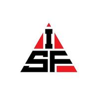 design del logo della lettera triangolare isf con forma triangolare. monogramma isf triangolo logo design. modello di logo vettoriale triangolo isf con colore rosso. isf logo triangolare logo semplice, elegante e lussuoso.