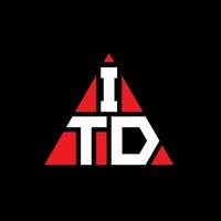 design del logo della lettera triangolare itd con forma triangolare. monogramma di design del logo del triangolo itd. modello di logo vettoriale triangolo itd con colore rosso. logo triangolare itd logo semplice, elegante e lussuoso.