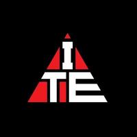 design del logo della lettera triangolare ite con forma triangolare. ite triangolo logo design monogramma. modello di logo vettoriale triangolo ite con colore rosso. ite logo triangolare logo semplice, elegante e lussuoso.