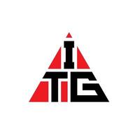 design del logo della lettera triangolare itg con forma triangolare. monogramma di design del logo del triangolo itg. modello di logo vettoriale triangolo itg con colore rosso. logo triangolare itg logo semplice, elegante e lussuoso.
