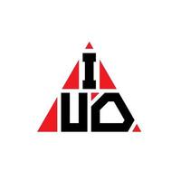 design del logo della lettera triangolare iuo con forma triangolare. iuo triangolo logo design monogramma. modello di logo vettoriale triangolo iuo con colore rosso. iuo logo triangolare logo semplice, elegante e lussuoso.
