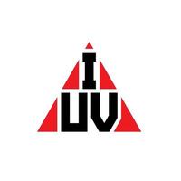 design del logo della lettera triangolare iuv con forma triangolare. iuv triangolo logo design monogramma. modello di logo vettoriale triangolo iuv con colore rosso. iuv logo triangolare logo semplice, elegante e lussuoso.