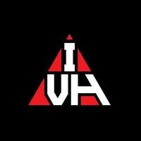 design del logo della lettera triangolare ivh con forma triangolare. ivh triangolo logo design monogramma. modello di logo vettoriale triangolo ivh con colore rosso. ivh logo triangolare logo semplice, elegante e lussuoso.