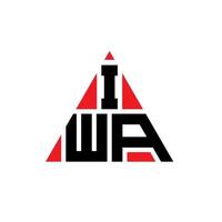 design del logo della lettera triangolo iwa con forma triangolare. iwa triangolo logo design monogramma. modello di logo vettoriale triangolo iwa con colore rosso. logo triangolare iwa logo semplice, elegante e lussuoso.