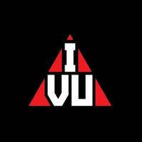 design del logo della lettera triangolo ivu con forma triangolare. ivu triangolo logo design monogramma. modello di logo vettoriale triangolo ivu con colore rosso. ivu logo triangolare logo semplice, elegante e lussuoso.