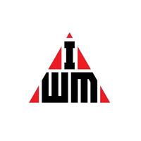 design del logo della lettera triangolare iwm con forma triangolare. iwm triangolo logo design monogramma. modello di logo vettoriale triangolo iwm con colore rosso. logo triangolare iwm logo semplice, elegante e lussuoso.