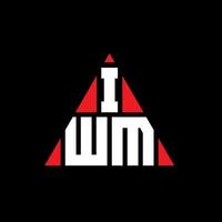 design del logo della lettera triangolare iwm con forma triangolare. iwm triangolo logo design monogramma. modello di logo vettoriale triangolo iwm con colore rosso. logo triangolare iwm logo semplice, elegante e lussuoso.