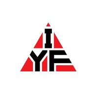 design del logo della lettera triangolare iyf con forma triangolare. monogramma di design del logo del triangolo iyf. modello di logo vettoriale triangolo iyf con colore rosso. logo triangolare iyf logo semplice, elegante e lussuoso.