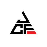 design del logo della lettera triangolare jcf con forma triangolare. monogramma del design del logo del triangolo jcf. modello di logo vettoriale triangolo jcf con colore rosso. logo triangolare jcf logo semplice, elegante e lussuoso.