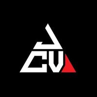 design del logo della lettera del triangolo jcv con forma triangolare. monogramma di design del logo del triangolo jcv. modello di logo vettoriale triangolo jcv con colore rosso. logo triangolare jcv logo semplice, elegante e lussuoso.