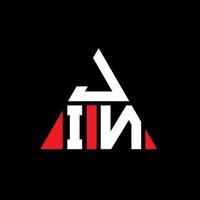 jin triangolo logo design lettera con forma triangolare. jin triangolo logo design monogramma. modello di logo vettoriale triangolo jin con colore rosso. jin logo triangolare logo semplice, elegante e lussuoso.