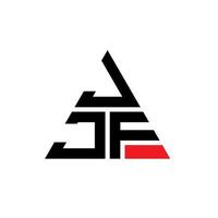 design del logo della lettera triangolare jjf con forma triangolare. monogramma di design del logo del triangolo jjf. modello di logo vettoriale triangolo jjf con colore rosso. logo triangolare jjf logo semplice, elegante e lussuoso.