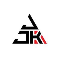 design del logo della lettera triangolare jjk con forma triangolare. monogramma di design del logo del triangolo jjk. modello di logo vettoriale triangolo jjk con colore rosso. logo triangolare jjk logo semplice, elegante e lussuoso.