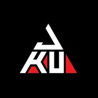 design del logo della lettera del triangolo jku con forma triangolare. monogramma di design del logo del triangolo jku. modello di logo vettoriale triangolo jku con colore rosso. logo triangolare jku logo semplice, elegante e lussuoso.