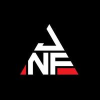 design del logo della lettera triangolare jnf con forma triangolare. monogramma di design del logo del triangolo jnf. modello di logo vettoriale triangolo jnf con colore rosso. logo triangolare jnf logo semplice, elegante e lussuoso.