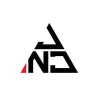 jnj triangolo logo design lettera con forma triangolare. monogramma di design del logo del triangolo jnj. modello di logo vettoriale triangolo jnj con colore rosso. jnj logo triangolare logo semplice, elegante e lussuoso.