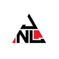 design del logo della lettera triangolare jnl con forma triangolare. monogramma di design del logo del triangolo jnl. modello di logo vettoriale triangolo jnl con colore rosso. jnl logo triangolare logo semplice, elegante e lussuoso.