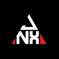 jnx triangolo logo design lettera con forma triangolare. jnx triangolo logo design monogramma. modello di logo vettoriale triangolo jnx con colore rosso. jnx logo triangolare logo semplice, elegante e lussuoso.