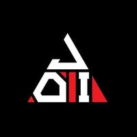 logo della lettera del triangolo joi con forma triangolare. monogramma di progettazione logo triangolo joi. modello di logo vettoriale triangolo joi con colore rosso. logo triangolare joi logo semplice, elegante e lussuoso.
