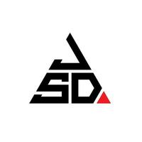 design del logo della lettera triangolare jsd con forma triangolare. monogramma di design del logo del triangolo jsd. modello di logo vettoriale triangolo jsd con colore rosso. logo triangolare jsd logo semplice, elegante e lussuoso.