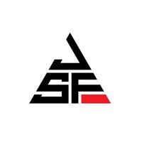 design del logo della lettera triangolare jsf con forma triangolare. monogramma di design del logo del triangolo jsf. modello di logo vettoriale triangolo jsf con colore rosso. logo triangolare jsf logo semplice, elegante e lussuoso.