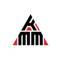 design del logo della lettera triangolare kmm con forma triangolare. monogramma del design del logo del triangolo kmm. modello di logo vettoriale triangolo kmm con colore rosso. logo triangolare kmm logo semplice, elegante e lussuoso.