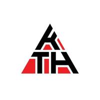 design del logo della lettera del triangolo kth con forma triangolare. monogramma di design del logo del triangolo kth. modello di logo vettoriale triangolo kth con colore rosso. logo triangolare kth logo semplice, elegante e lussuoso.