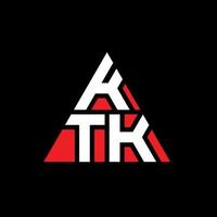 design del logo della lettera del triangolo ktk con forma triangolare. ktk triangolo logo design monogramma. modello di logo vettoriale triangolo ktk con colore rosso. logo triangolare ktk logo semplice, elegante e lussuoso.