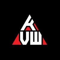 design del logo della lettera del triangolo kvw con forma triangolare. monogramma di design del logo del triangolo kvw. modello di logo vettoriale triangolo kvw con colore rosso. logo triangolare kvw logo semplice, elegante e lussuoso.