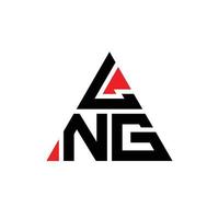 design del logo della lettera triangolare lng con forma triangolare. Monogramma di design con logo triangolo lng. modello di logo vettoriale triangolo lng con colore rosso. logo triangolare lng logo semplice, elegante e lussuoso.