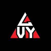 design del logo della lettera triangolo lvy con forma triangolare. monogramma di progettazione del logo del triangolo di lvy. modello di logo vettoriale triangolo lvy con colore rosso. logo triangolare lvy logo semplice, elegante e lussuoso.