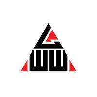 logo della lettera triangolare lww con forma triangolare. lww triangolo logo design monogramma. modello di logo vettoriale triangolo lww con colore rosso. lww logo triangolare logo semplice, elegante e lussuoso.