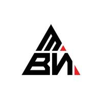 design del logo della lettera triangolare mbn con forma triangolare. monogramma di design del logo del triangolo mbn. modello di logo vettoriale triangolo mbn con colore rosso. logo triangolare mbn logo semplice, elegante e lussuoso.
