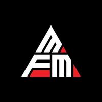 design del logo della lettera triangolare mfm con forma triangolare. monogramma di design del logo del triangolo mfm. modello di logo vettoriale triangolo mfm con colore rosso. logo triangolare mfm logo semplice, elegante e lussuoso.