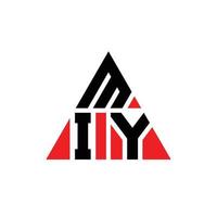 design del logo della lettera triangolare miy con forma triangolare. monogramma di design del logo del triangolo miy. modello di logo vettoriale triangolo miy con colore rosso. miy logo triangolare logo semplice, elegante e lussuoso.