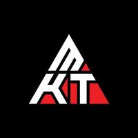 design del logo della lettera del triangolo mkt con forma triangolare. monogramma di design del logo del triangolo mkt. modello di logo vettoriale triangolo mkt con colore rosso. logo triangolare mkt logo semplice, elegante e lussuoso.