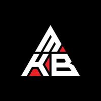 design del logo della lettera del triangolo mkb con forma triangolare. monogramma di design del logo del triangolo mkb. modello di logo vettoriale triangolo mkb con colore rosso. logo triangolare mkb logo semplice, elegante e lussuoso.