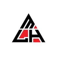 design del logo della lettera triangolare mlh con forma triangolare. monogramma di design del logo del triangolo mlh. modello di logo vettoriale triangolo mlh con colore rosso. logo triangolare mlh logo semplice, elegante e lussuoso.