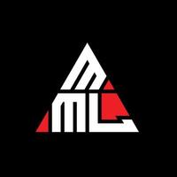 design del logo della lettera triangolare mml con forma triangolare. monogramma di design del logo del triangolo mml. modello di logo vettoriale triangolo mml con colore rosso. logo triangolare mml logo semplice, elegante e lussuoso.