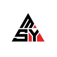 design del logo della lettera triangolare msy con forma triangolare. monogramma di design del logo del triangolo msy. modello di logo vettoriale triangolo msy con colore rosso. logo triangolare msy logo semplice, elegante e lussuoso.