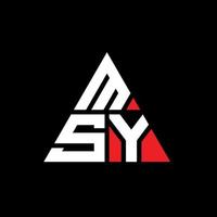design del logo della lettera triangolare msy con forma triangolare. monogramma di design del logo del triangolo msy. modello di logo vettoriale triangolo msy con colore rosso. logo triangolare msy logo semplice, elegante e lussuoso.